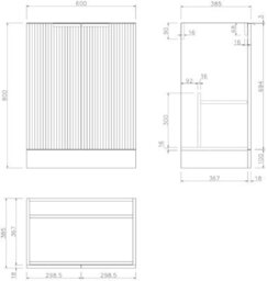 Affine 600mm Fluted Vanity Unit Basin Ceramic Sink Freestanding Door Cabinet Bathroom Storage Wood - thumbnail 7