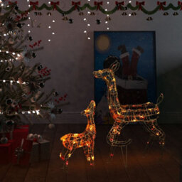 Berkfield Acrylic Reindeer Family Christmas Decoration 160 Led Colourful