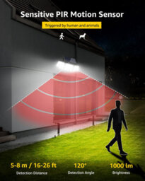 Lepro Solar Security Lights, 1200Lm Solar Floodlights Motion Sensor With 360 Degree, 3 Heads, Waterproof Solar Lights Outdoor - thumbnail 3