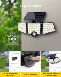 Lepro Solar Security Lights, 1200Lm Solar Floodlights Motion Sensor With 360 Degree, 3 Heads, Waterproof Solar Lights Outdoor - thumbnail 6