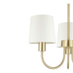 GoodHome Nunbird Satin Fabric & Metal Cream Brass Effect 3 Lamp Led Ceiling Light - thumbnail 5