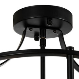 Komore 4-Light Black Drum Cage Ceiling Light E14,metal Frame Semi Flush Modern Industrial Round Ceiling Lamp - thumbnail 7