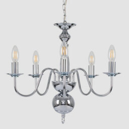 Valuelights Gothica Traditional 5 Way Chrome Flemish Style Ceiling Light Chandelier Fitting - thumbnail 4