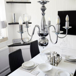 Valuelights Gothica Traditional 5 Way Chrome Flemish Style Ceiling Light Chandelier Fitting - thumbnail 5