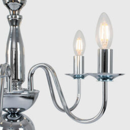 Valuelights Gothica Traditional 5 Way Chrome Flemish Style Ceiling Light Chandelier Fitting - thumbnail 3