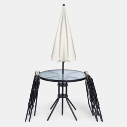 Ohs 6 Piece Patio Set Outdoor Table Chairs Parasol Garden Furniture - thumbnail 8