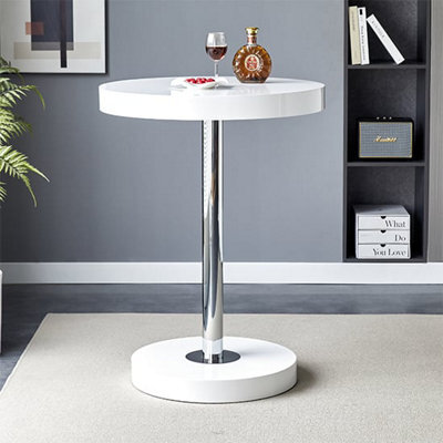 Furniture in Fashion Havana High Gloss Bar Table Round In White - image 1