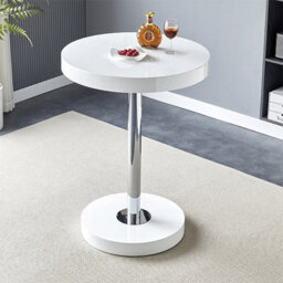 Furniture in Fashion Havana High Gloss Bar Table Round In White - thumbnail 3