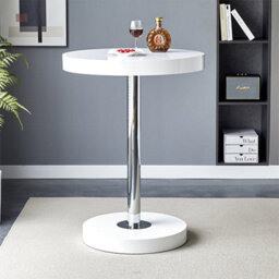 Furniture in Fashion Havana High Gloss Bar Table Round In White - thumbnail 1