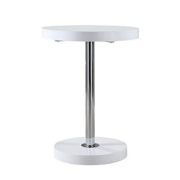 Furniture in Fashion Havana High Gloss Bar Table Round In White - thumbnail 4
