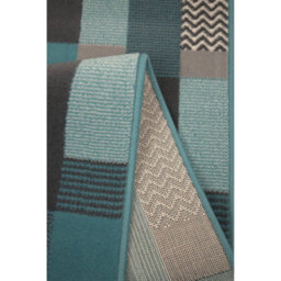 Melrose Colorama Montreal Blue Teal Square Design Medium Indoor Area Rug 120/170Cm - thumbnail 3