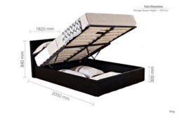 Birlea Berlin King Ottoman Bed Frame In Black - thumbnail 9