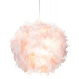 Happy Homewares Eye-Catching And Designer Small Pink Feather Decorated Pendant Lighting Shade - thumbnail 2
