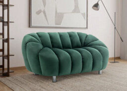Velvet Bottle Green 2 Seater Sofa