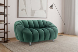 Velvet Bottle Green 2 Seater Sofa - thumbnail 2