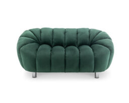 Velvet Bottle Green 2 Seater Sofa - thumbnail 3