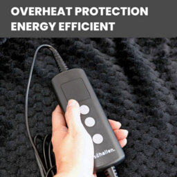 Schallen Luxury Waffle Soft Heated Warm Throw Over Blanket With Timer & 10 Heat Settings - Waffle Charcoal - thumbnail 2