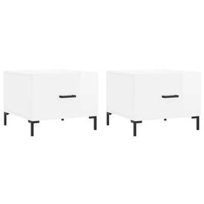 Berkfield Durable Coffee Tables 2Pcs High Gloss White 50X50X40 Cm Engineered Wood - image 1