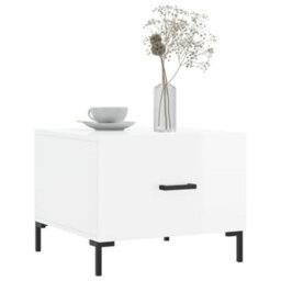 Berkfield Durable Coffee Tables 2Pcs High Gloss White 50X50X40 Cm Engineered Wood - thumbnail 3