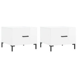 Berkfield Durable Coffee Tables 2Pcs High Gloss White 50X50X40 Cm Engineered Wood - thumbnail 1