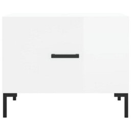 Berkfield Durable Coffee Tables 2Pcs High Gloss White 50X50X40 Cm Engineered Wood - thumbnail 6