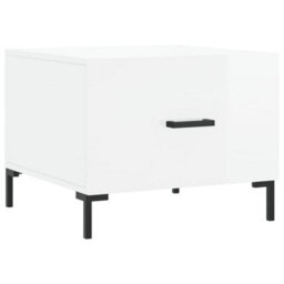 Berkfield Durable Coffee Tables 2Pcs High Gloss White 50X50X40 Cm Engineered Wood - thumbnail 5