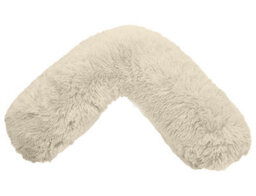 Homes & Linen Teddy Cuddles V Pillow Case For Neck Maternity Back Support Soft Warm Plush Cosy Fleece V Shape (Cream)