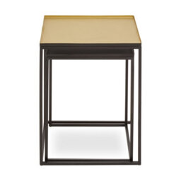 Orsina Nest Of 2 Tables For Outdoor Patio, Modern Bedside Tables, Square Tables With Silver Hues, Small Side Tables - thumbnail 5