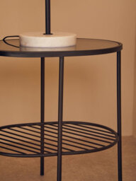 Orsina 2-Tier Side Table, Black Side Table For Living Room, Layered Black Side Table, Glass Top Modern Side Table - thumbnail 2