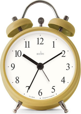 Acctim Haven Faux Bell Alarm Clock Pink Curry Powder