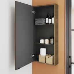 GoodHome Imandra Walnut Effect Bathroom Single Wall Cabinet (H)90Cm (W)40Cm - thumbnail 4