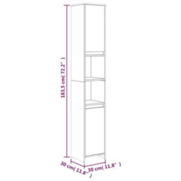 Berkfield Bathroom Cabinet Grey Sonoma 30X30X183.5 Cm Engineered Wood - thumbnail 8