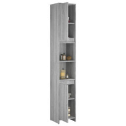Berkfield Bathroom Cabinet Grey Sonoma 30X30X183.5 Cm Engineered Wood - thumbnail 4