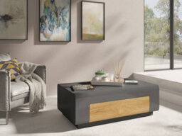 Arte Elegant Toledo 99 Coffee Table 110Cm - Grey Gloss & San Remo Oak: Stylish Centrepiece For Modern Living Spaces - thumbnail 2
