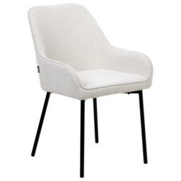Beliani Set Of 2 Dining Chairs Loverna Corduroy Off-White - thumbnail 4