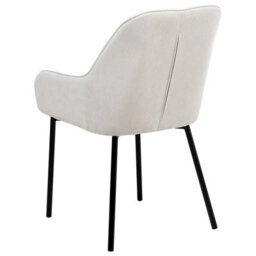 Beliani Set Of 2 Dining Chairs Loverna Corduroy Off-White - thumbnail 6
