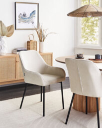 Beliani Set Of 2 Dining Chairs Loverna Corduroy Off-White - thumbnail 2