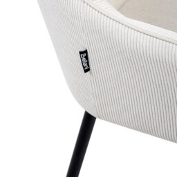 Beliani Set Of 2 Dining Chairs Loverna Corduroy Off-White - thumbnail 8