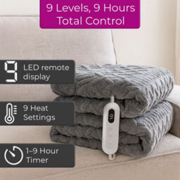 Neo Electric Cable Knit Heated Throw Reversible Blanket Fleece Sherpa 9 Heat Settings Machine Washable - thumbnail 2