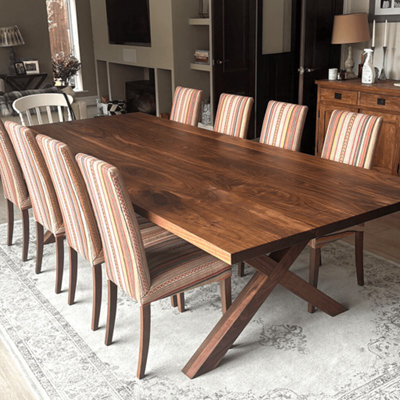 Ashford Blake Solid Walnut Dining Table Walnut X Legs By B Q