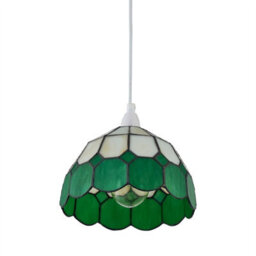 First Choice Lighting Set Of 2 Green - Amber Tiffany Easy Fit Pendant Shades - thumbnail 5