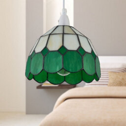 First Choice Lighting Set Of 2 Green - Amber Tiffany Easy Fit Pendant Shades - thumbnail 6