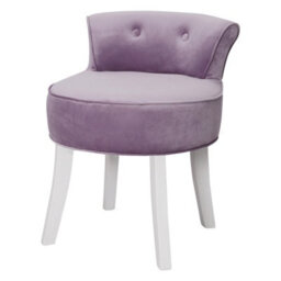Living And Home Purple Upholstered Velvet Vanity Dressing Table Stool With Low Backrest - thumbnail 3