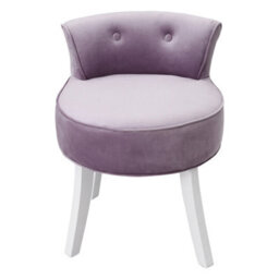 Living And Home Purple Upholstered Velvet Vanity Dressing Table Stool With Low Backrest - thumbnail 4