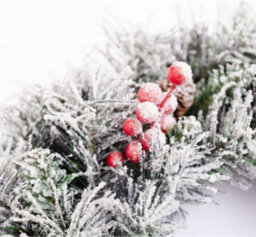 "Evre 50Cm/20"" Snow Frosted Artificial Christmas Wreath, Pine Cones, Berries Branches, Hanging Festive, Home Decoration" - thumbnail 4