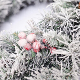 "Evre 50Cm/20"" Snow Frosted Artificial Christmas Wreath, Pine Cones, Berries Branches, Hanging Festive, Home Decoration" - thumbnail 8