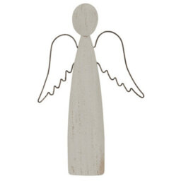 Hill Interiors White Washed Angel Christmas Decoration White/black (One Size) - thumbnail 1