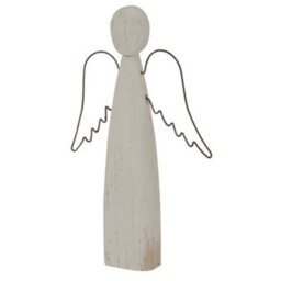 Hill Interiors White Washed Angel Christmas Decoration White/black (One Size) - thumbnail 2