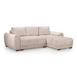 Furnishings For Less UK Zura Mocha Brown Plush Velvet Large 3 Seater L Shaped Universal Corner Sofa Bed  Wooden Legs - thumbnail 2