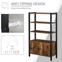 Homcom Multifunctional Bookshelf Storage Cabinet Bookcase W/ Shelves & Cupboard - thumbnail 7